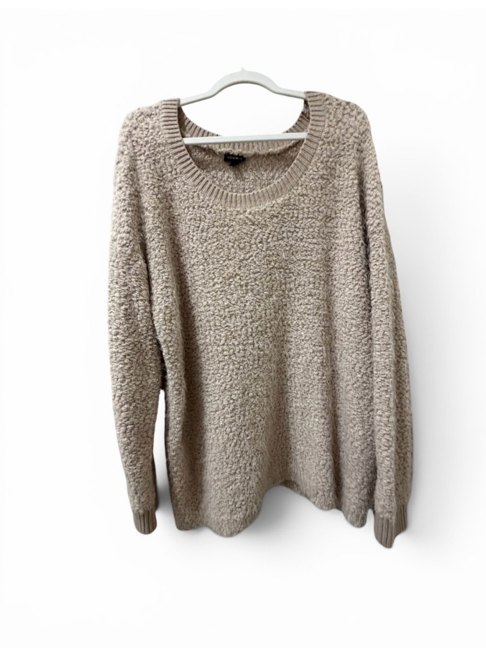 Torrid Size 2 18/20 Oatmeal Fuzzy Textured Knit Pullover Sweater